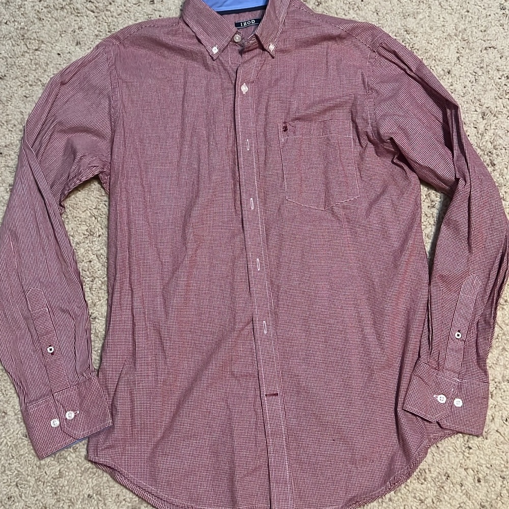 Izod Burgundy Button Down Shirt